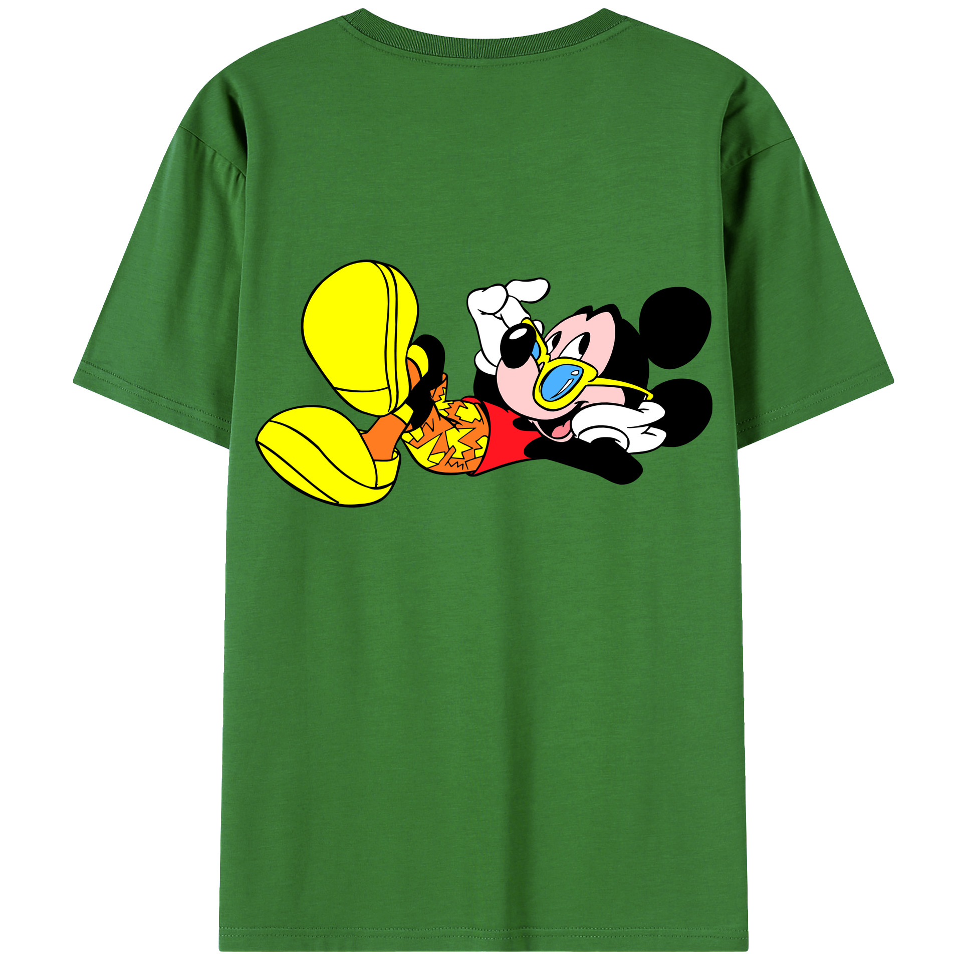 ミッキーマウス Mickey Mouse レディース半袖Tシャツ(バックプリント)
